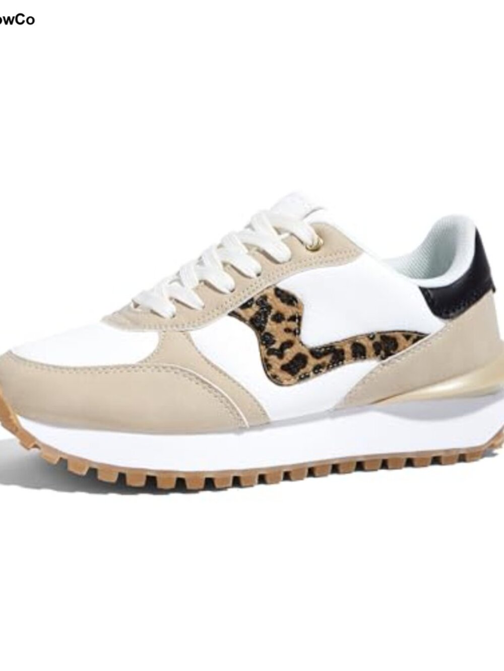 Women's Platform Walking Sneakers Breathable Mesh Faux Leather Slip-Resistant